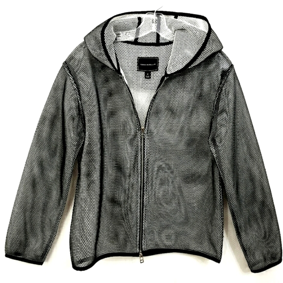 Nwot Tonia Debellis Designer Longsleeve Mesh Hooded Zip Front Jacket - Picture 1 of 16